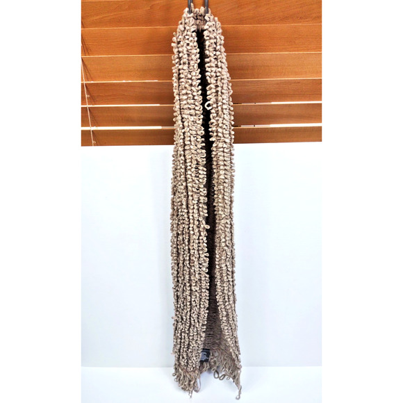Soft Acrylic Fringed Scarf Tan Brown Soft Loop Made In Taiwan 56”x7" - Picture 6 of 9